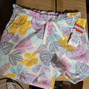 Floral Print Drawstring Kids Shorts Size XS